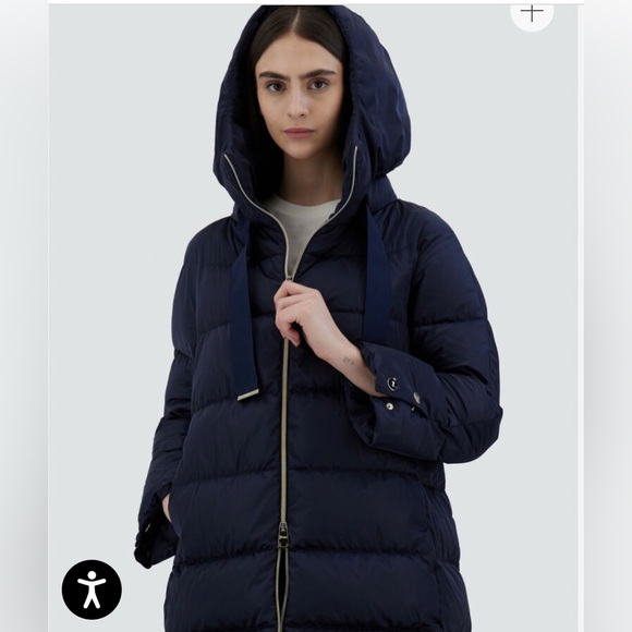 Herno A-Shape Down Jacket In Satin.  Color “New Blue”. Size 52. $1080 - Picture 9 of 16